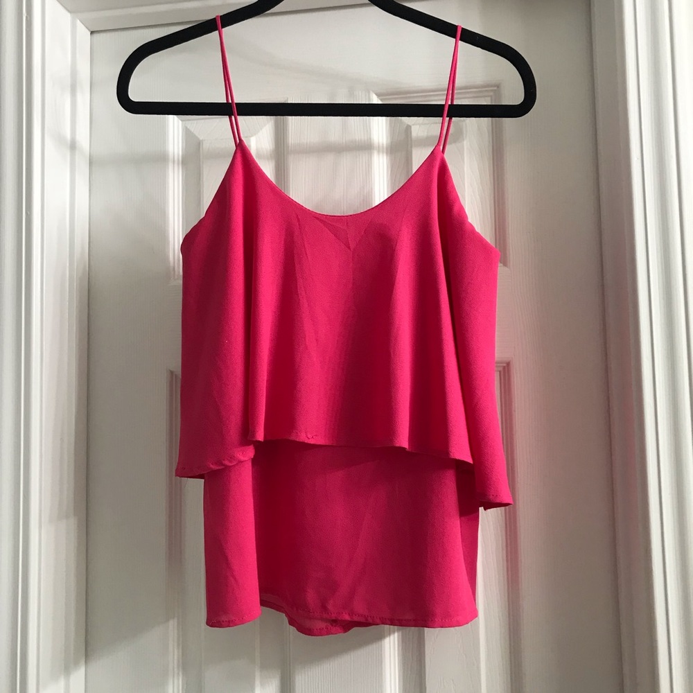 Anthropologie Paper Crane Pink Tank Top